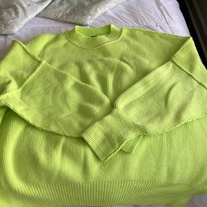 Neon Free People Oversized Sweater